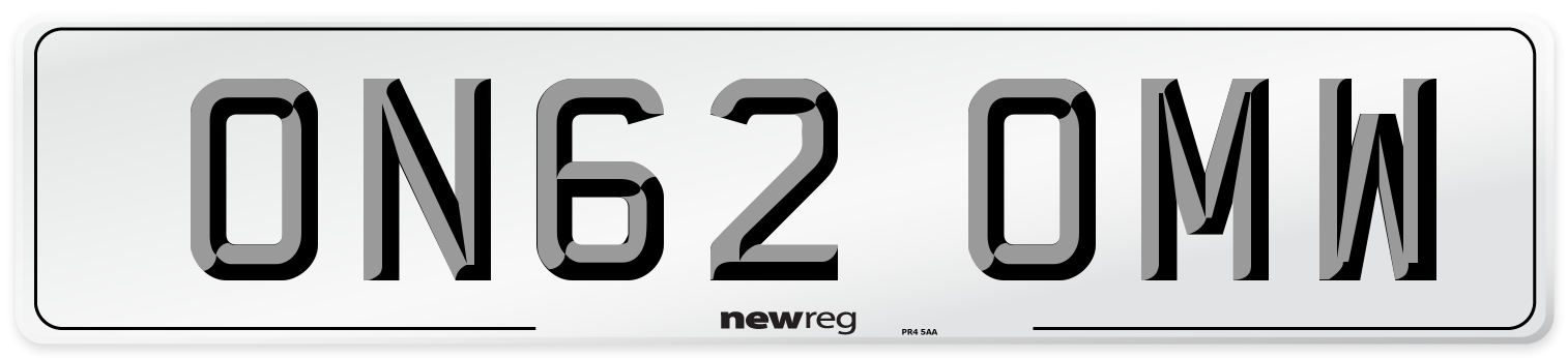 ON62 OMW Number Plate from New Reg